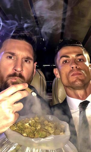 Messi Ronaldo Bros Smoke iPhone Wallpaper HD